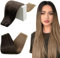 RUNATURE Extensions Echthaar Tressen Braun Ombre Blond Haartressen Echthaar Extensions Remy Weft Haarverlangerung Echthaar Tressen 30cm 12 Zoll 70g #2/6/18