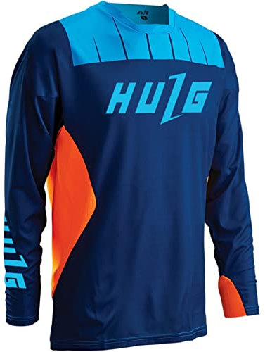 Mountainbike-Trikot,MTB Mountainbike Jersey,Atmungsaktives Material, Langarm/Kurzarm Mountainbike Shirt,maximale Bewegungsfreiheit (Blue,M)