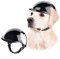 PETLESO Haustierhelm Hund-Motorradhelm Hundehut mit verstellbarem Kopfband Schutzhelm mit Ohrlöchern zum stabilen und bequemen Tragen für Outdoor-Aktivitäten beim Motorradfahren (Schwarz-L)