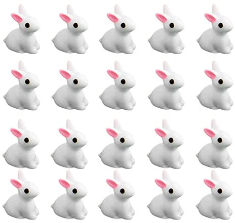 PW TOOLS Lapin Miniature 20/50 en Résine, Ornement Animal du Zodiaque 2023, pour Bricolage Paysage, Décor Maison