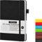 AEYAKA Liniert notizbuch A5 Journal Notizbuch A5 Liniertes Tagebuch Hardcover und Elastischem Verschlusst Stifthalter PU-Lederhülle Thick 80gsm Paper, 15 x 21 cm (Liniert, Schwarz)