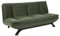 AC Design Furniture Jasper Bettcouch in Waldgrün, Schlafsofa mit 3 Liegepositionen, Moderner 3-Sitzer ohne Armlehne, Polstersofa mit Mikrofaserbezug und Schwarzen Beinen, B: 196 x H: 91 x T: 98 cm