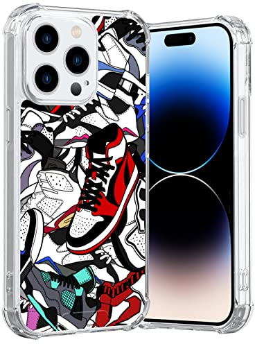 Axulimin Cool Shoe Clear Phone Case for iPhone 14 Pro Case for Teen Boys Men Kids Boys - 6.1 Inch
