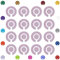 Acclaim Lawn Bowls Identification Stickers Markers Standard 5.5 cm Diameter 4 Full Sets of 4 Self Adhesive Plain Colours (Pastel Pink)