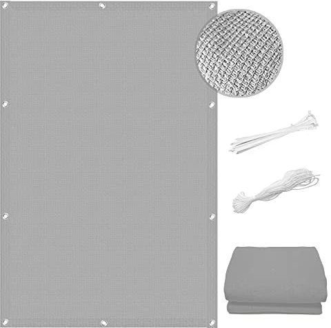 Toldo Vela, Toldo Parasol 2 x 3 m Transpirable, Permeable al Agua Red de Sombra Al Aire Libre Cuerdas de 1 × 5 m para Exterior Terraza Patio Jardín, Gris