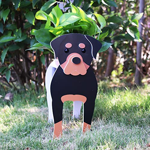 fabisup Rottweiler Hundeform Pflanzgefäß, für Tierliebhaber Pflanzgefäß Niedlich PVC Hund Pflanzgefäß Gesicht Blumentöpfe für Gartendekoration Outdoor Indoor Pflanzen 3D Kultivieren Geschenk