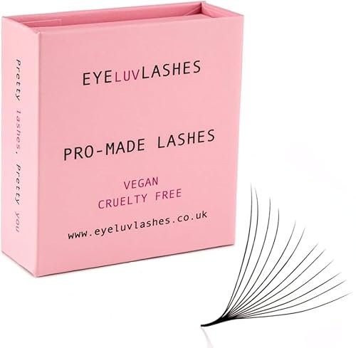 12D Pro Made Fans 500 x Loose Fans Handmade Lash Fans Pointed Base 0.05 Promade Lashes Individual Fans Eyelash Extensions Eyeluvlashes (CC Curl 11mm Length)