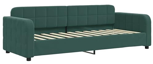 vidaXL Tagesbett, Gästebett 2-in-1, Sofabett Schlafsofa für Schlafzimmer Wohnzimmer, Bettsofa Sofa, Modernes Design, Dunkelgrün 80x200cm Samt