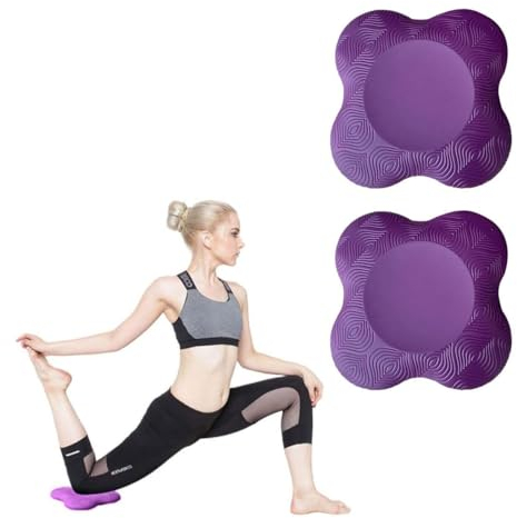 KGDUYC Yoga Matte,yogamatte rutschfest,Verdickte Flache Stützmatte, Kniepolster, tragbares Ellenbogenpolster, Bauchradpolster (2 Stück lila)