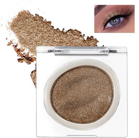 Jutqut Palette di ombretti, palette di ombretti glitterati, finitura a lunga durata e impermeabile, effetto crema altamente pigmentato, luce singola, formula vegana & Cruelty Free #03