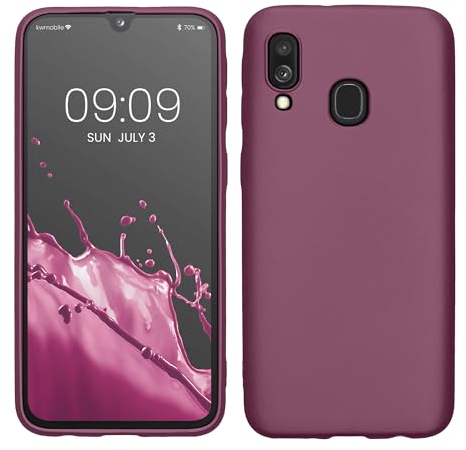 kwmobile Custodia Compatibile con Samsung Galaxy A40 Cover - Back Case Morbida - Protezione in Silicone TPU Effetto Metallizzato lavanda metallizzato