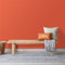 BUVU Papier peint en vinyle 0,53 x 10 m Orange blanchi à la chaux