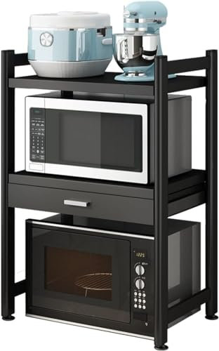 étagères micro-ondes, fours, Support à micro-ondes, petit support de rangement moderne en métal polyvalent, étagère sur pied, support for plantes for cuisine, salon, bureau, garage, terrasse (taille :