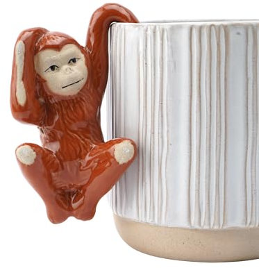 CGB Giftware | Ceramic Monkey Plant Pot Hanger | Plant Pot Accessory | Garden Decor | Homeware | GB07222