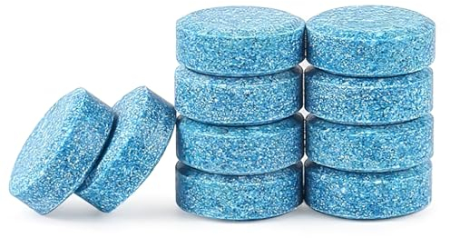 Liquido Limpiaparabrisas Coche, Pastillas Efervescentes Limpiadoras para Parabrisas de Vehículos, Equivalente a 40L de Líquido Limpiador para Autos,Cocina y Cristales (10 Unidades, Azul)