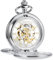 DXPFBIA Herren-Taschenuhr, Retro, glatt, klassisch, mechanisch, Handaufzug, Taschenuhr, rmische Ziffern, Unisex-Erwachsene