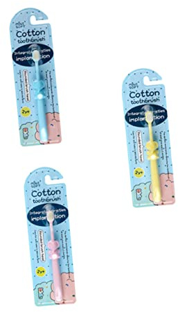 Kinderzahnbürste mit Cartoon Motiv, 3 Stück-pack, Manuell | Elefantenform, Pp und Tpr Material, Ergonomisch Geformter Griff, Angenehm zu Halten
