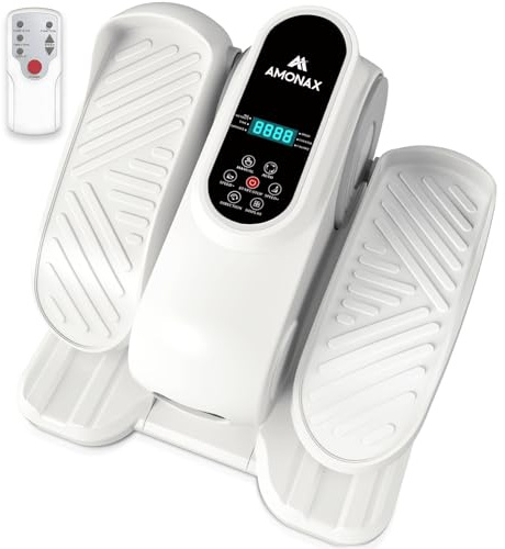 Amonax Elektrischer Mini Ellipsentrainer für Zuhause Und Büro, Pedaltrainer | Untertisch Crosstrainer mit Fernbedienung Und Display, 12 Geschwindigkeiten, Leise Und Kompakt, für Senioren Und Erwachsene