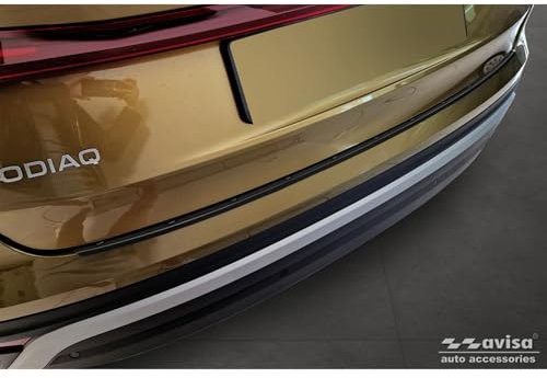 Avisa Schwarz Edelstahl Heckstoßstangenschutz kompatibel mit Skoda Kodiaq II (PS7) 2024- 'Ribs'