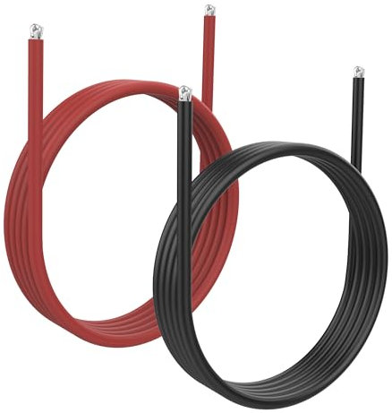 XMSJSIY 10 metri filo filo silicone cavo elettrico rosso nero 10 AWG filo batteria cavo filo filo filo di rame zincato senza ossigeno per RC Auto Marine batteria cavo di serraggio (1 m/3,28 FT)