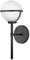 Badezimmer Lampe Wand IP44 H: 40,3 cm Schwarz Weiß E14 Kugel Schirm Glas Metall Jugendstil Wandleuchte Bad Wandlampe Spiegel Licht