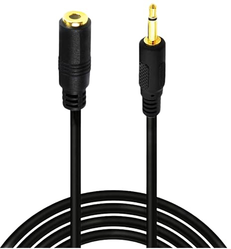 FENGHAISHUN 1/8 3.5mm Mono Mini Audio Connector Male to Female Cable 6Ft