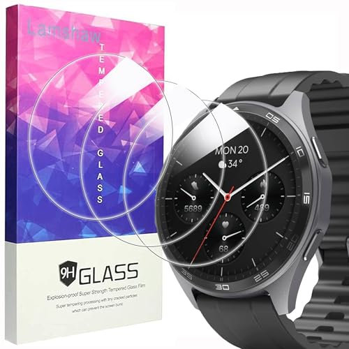 Blueshaweu Displayschutzfolie Kompatibel mit Hama Smartwatch 1,43“ 7010, 9H Härte Panzerglas Schutzfolie [3 Stück ] Kompatibel für Hama 7010 Smartwatch (HD)