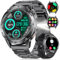LIGE Montre Connectée Homme, 1.43'' Smartwatch Homme avec Appel Bluetooth/LED Lampe/530 mAh Batterie/110+ Modes Sportifs, 24/7 Moniteur de Fréquence Cardiaque SpO2 et Sommeil pour Android iOS, Noir