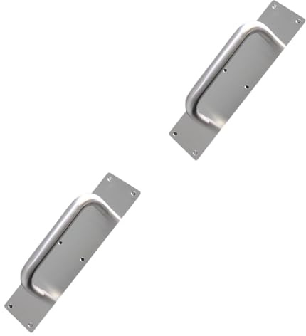 FLCPJGV Juego de 2 Tiradores de Puerta, Placas para Empujar en Acero Inoxidable, 30cm X 8cm X 0.15cm