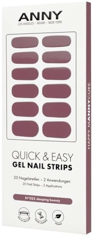 ANNY Gel Nail Strips – UV Nagelfolie zum Aufkleben mit UV Lampe, haltbar & splitterfrei, einfache Anwendung, Farbe: sleeping beauty - Sanftes Altrosa – Nr. 25