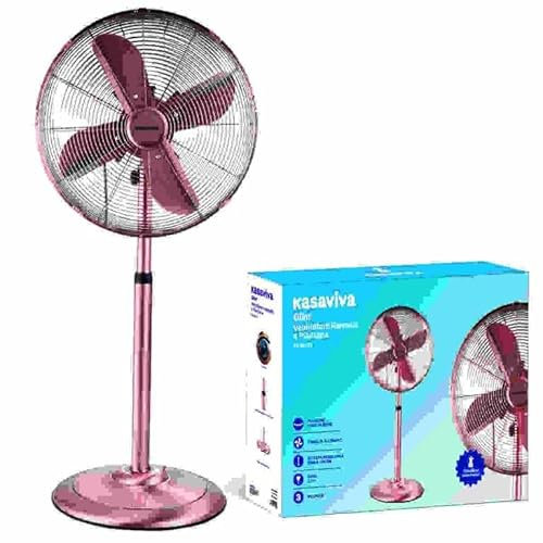 kasaviva Ventilatore a Piantana in Acciaio Colore Rame 140 cm 60 Watt