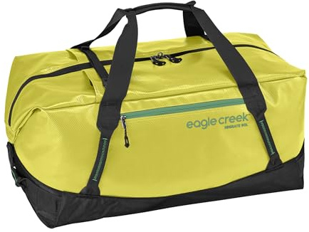 Eagle Creek Migrate Reisetasche 90L I Recyceltes wasserabweisendes Material I Rucksack-Funktion I 90 Liter Volumen I Electric Yellow