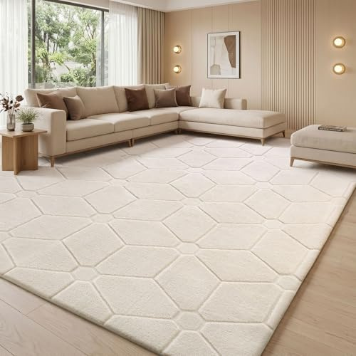 Treeboy Teppich Wohnzimmer Groß 120x160cm Teppiche Cerme Flauschiger Weich | Moderne Waschbarer Teppiche Kurzflor Wohnzimmerteppich Rutschmatte waschbar Für Schlafzimmer Kinderzimmer, Büro Carpet Gegend