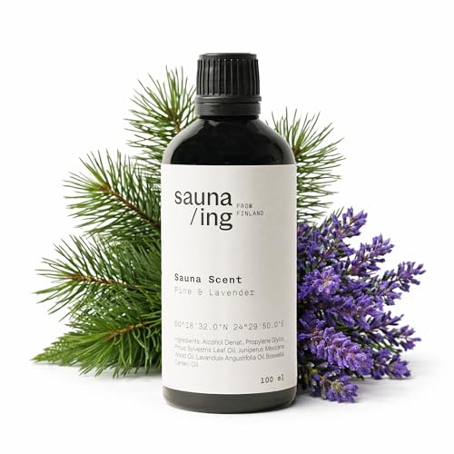 sauna/ing Saunaaufguss Kiefer & Lavendel 100 ml – BIO & Vegan Sauna Aufgussmittel – Natürlicher Sauna Duft mit Reinen Ätherischen Ölen – Sauna Aufguss & Saunazubehör