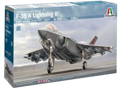Italeri 2836 1:48 F-35A Lightning II (Beast Mode) - Modellbau, Bausatz, Standmodellbau, Basteln, Hobby, Kleben, Plastikbausatz, detailgetreu
