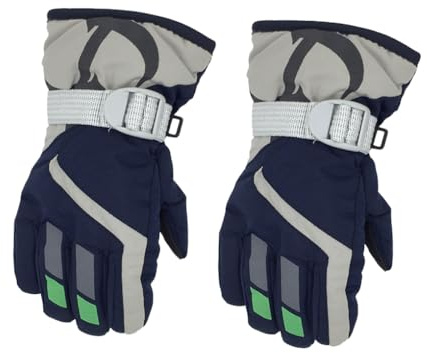 YIXANNX 1 par de Guantes para niños, Impermeables, Transpirables, Gruesos, para Montar, Esquiar, empalmados con Hebilla Ajustable para Clima frío