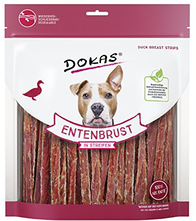Dokas 7 x 500g Entenbrust in Streifen Vorratspack Hundesnack