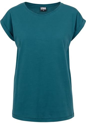 Urban Classics Damen T-Shirt Ladies Extended Shoulder Tee, T-Shirt mit überschnittenen Schultern, aus Baumwolle, erhältlich in vielen Farben, Teal, 5XL