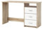 Miroytengo Mesa Escritorio Reversible 3 Cajones, Mesa Ordenador Juvenil, Roble y Blanco 123 cm