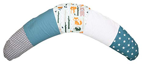 ULLENBOOM ® Stillkissen XXL mit Mikroperlen - Ideal als Schwangerschaftskissen & Seitenschläferkissen - OEKO-TEX®-zertifizierte Materialien, 190x38 cm