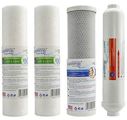 Ersatzfilterset ohne Membrane für 5 Stufen Umkehrosmoseanlage Trinkwasseranlage Supreme-RO5 Trinkwasserfilter Osmosefilter Membranfilter Osmoseanlage Wasserfilter