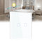 BSEED interruptor táctil de pared-2 Gang 2 Vías interruptor tactil pared Blanco,Interruptores de luz pared con panel de vidrio templado