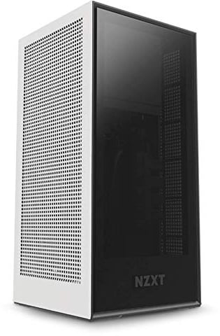 NZXT H1 - ITX Small Form Factor Case - Dual Chamber Airflow - Tinted Tempered Glass Front Panel - Built-in 650W 80+ Gold Power Supply, 140mm AIO Water Cooler - White