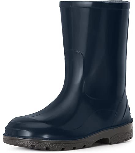 Ladeheid Gummistiefel Kinder Hohe wasserdichte Regenstiefel für Jungen und Mädchen LA-939 (Dunkelblau, 27 EU)