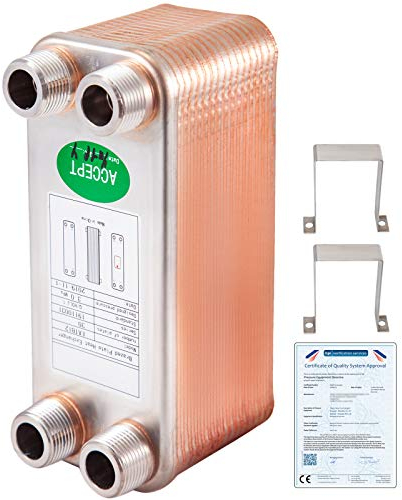 VEVOR Intercambiador de Calor de Placas 30 Intercambiador de Calor de Placas Soldadas