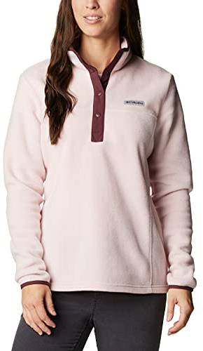Columbia Benton Springs Classic Fit Full Zip Soft Fleece Jacket Women's Fleece Jacket, Mineral Pink/Malbec, 1X