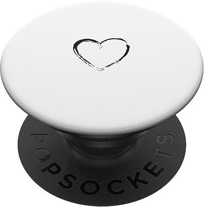 PopSockets Black Heart White PopSockets Swappable PopGrip