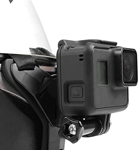 EMNIMQ Motorcycle Helmet Strap Full Face Front Chin Mount for GoPro Hero/Yi/DJI Sports Action Camera (Black)
