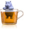 Winkee - Cute Animal Teesieb I Tee Ei für losen Tee I Tea Infuser lustig I Teesieb für Tasse I Gewürzsieb Silikon I Teekugel-Tier-Figur (Hippo)