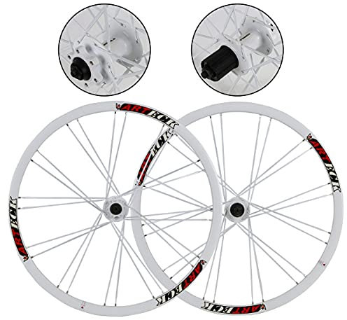 LSRRYD Fahrrad Laufradsatz 26 MTB Radfahren Räder Vorne+hinten QR Abgedichtetes Lager Flache Speichen Zoll Fahrrad Laufrad Front 100mm,hinten 135mm (Color : White, Size : 26)